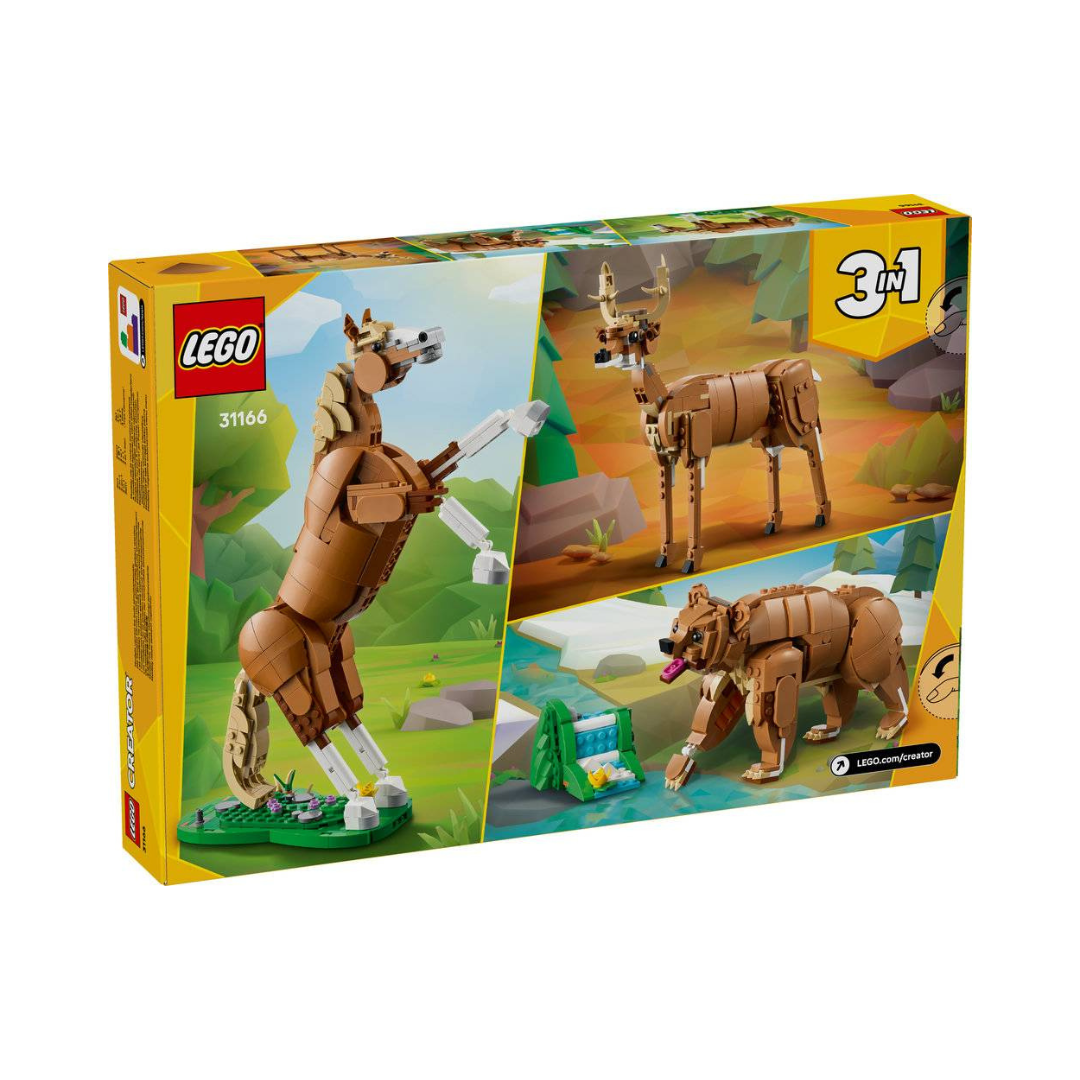 Caixa LEGO Creator com modelos de cavalo, veado e urso