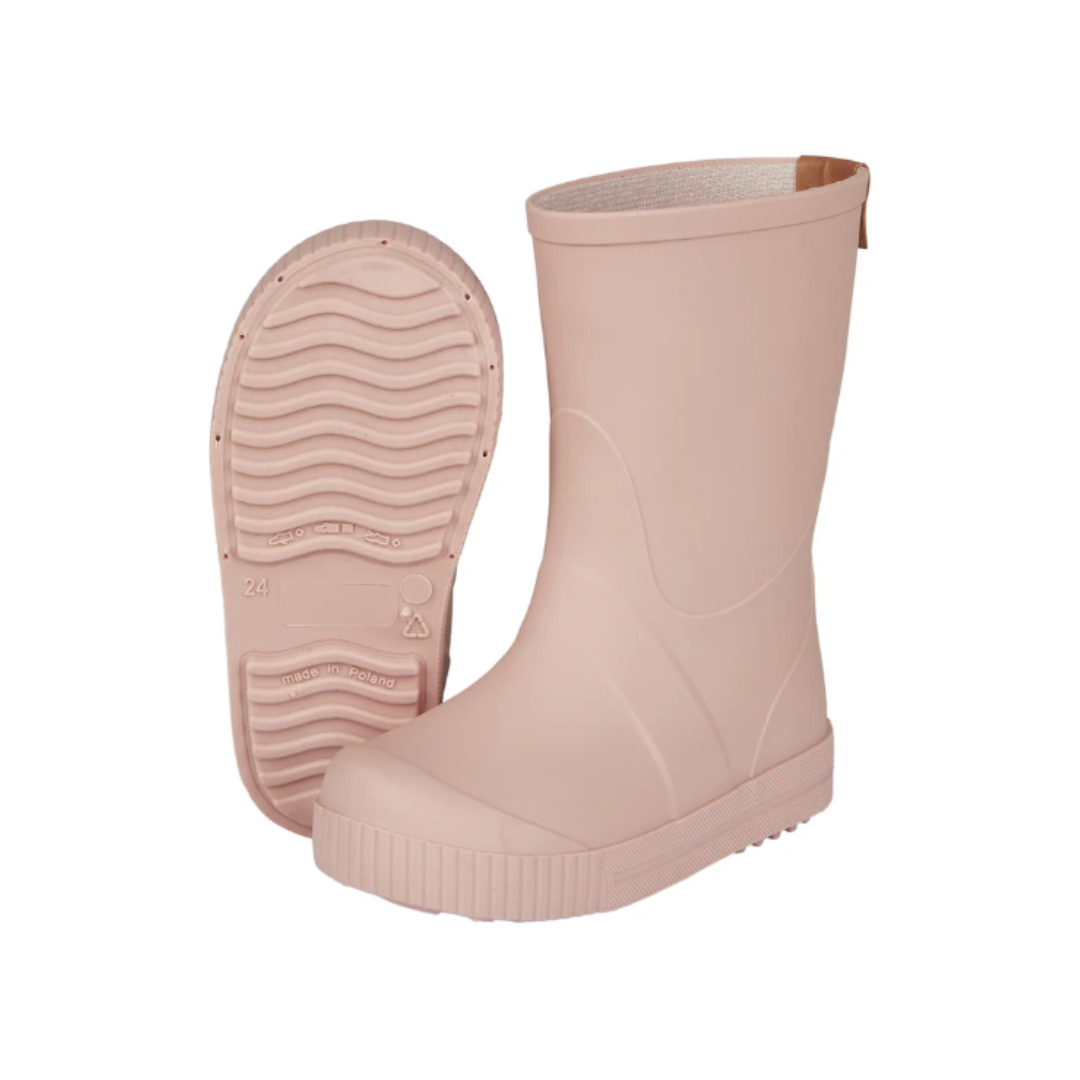 Botas de borracha cor de rosa para crianças com sola antiderrapante