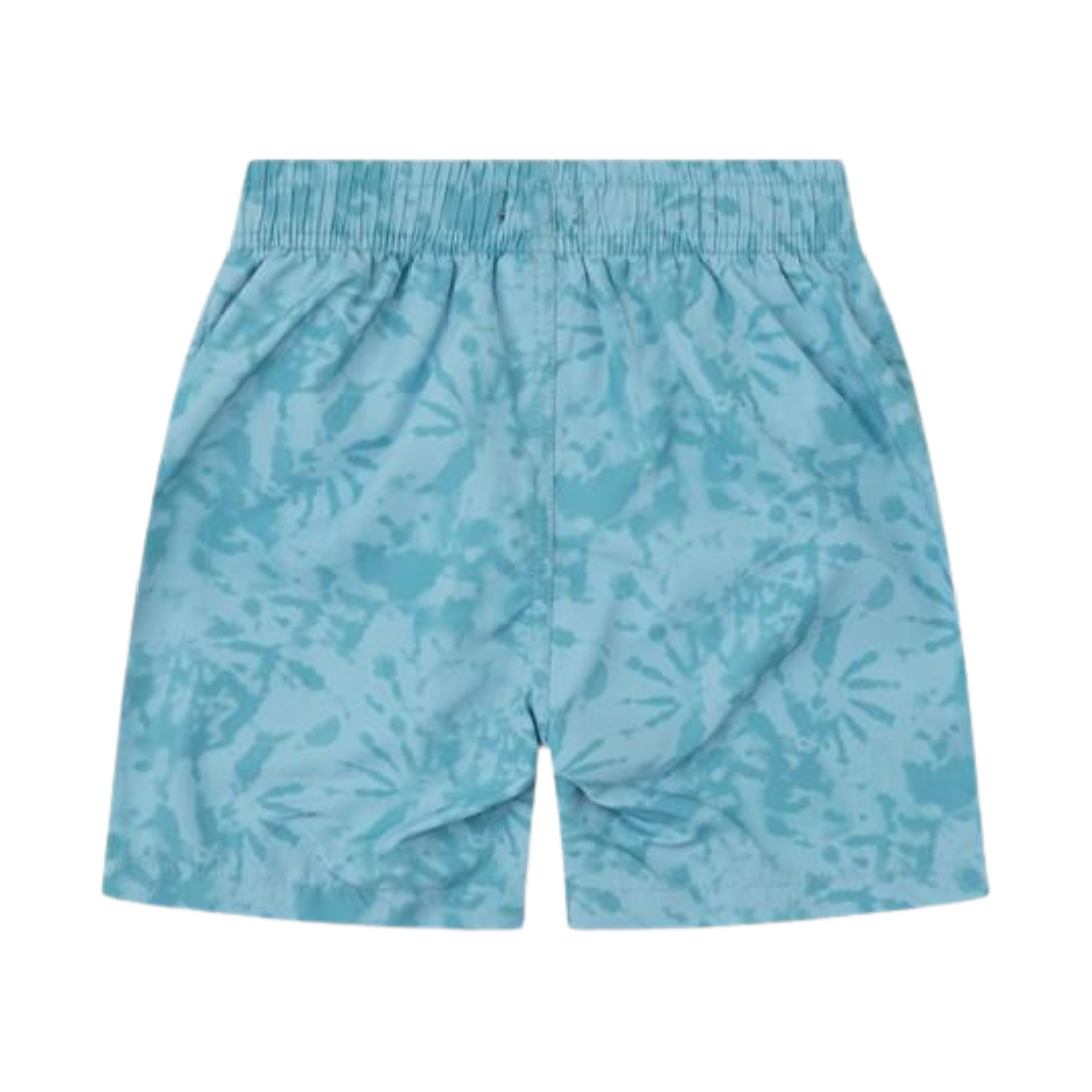 Calções azuis claros tie-dye com cintura elástica