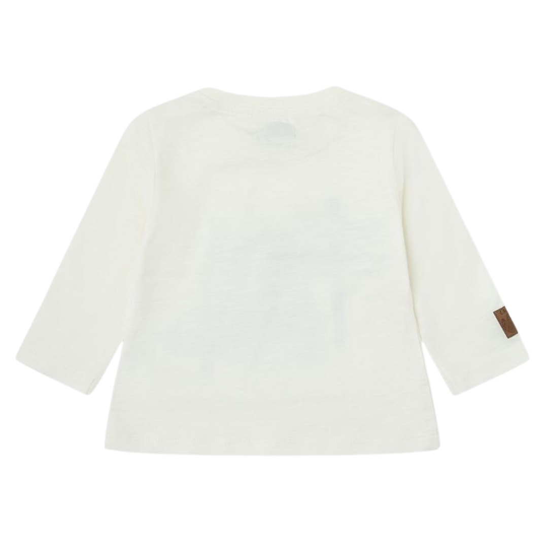 Camisola branca de manga comprida vista de costas