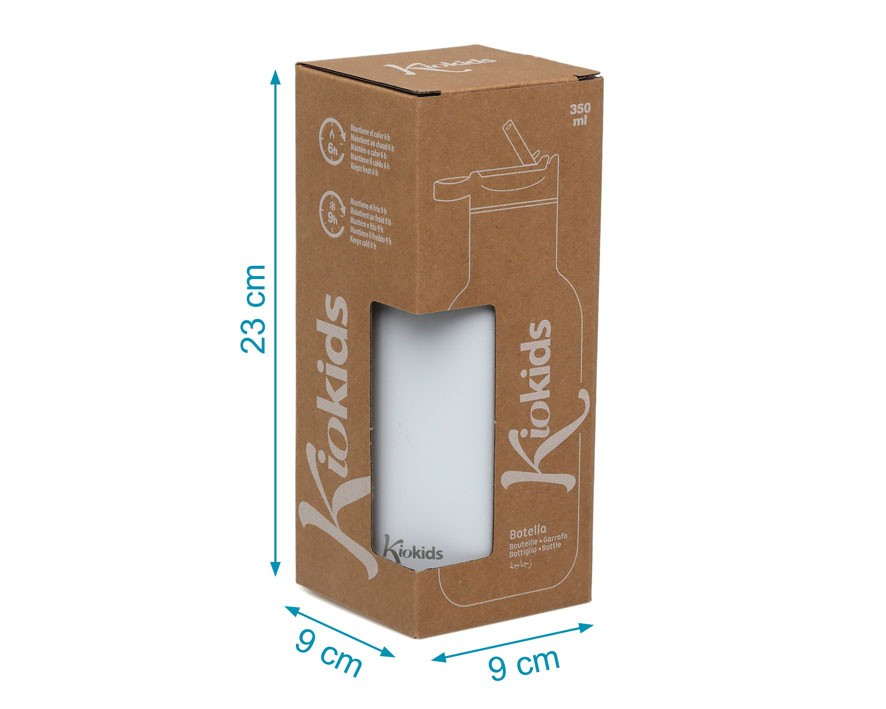 Caixa de embalagem castanha para garrafa infantil branca Kiokids 350 ml