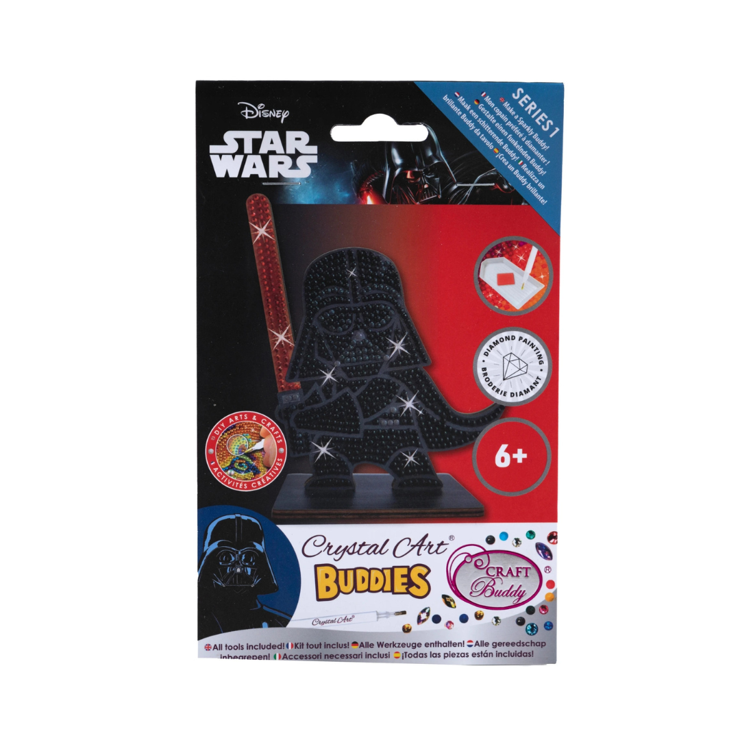 Kit de artesanato Darth Vader Star Wars Crystal Art Buddies em embalagem