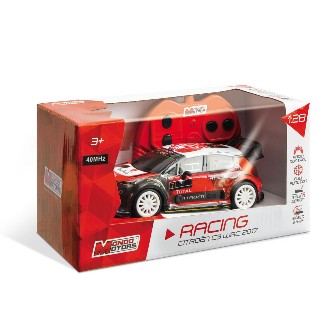 Carro telecomandado Citroën C3 WRC 2017 em caixa com comando vermelho
