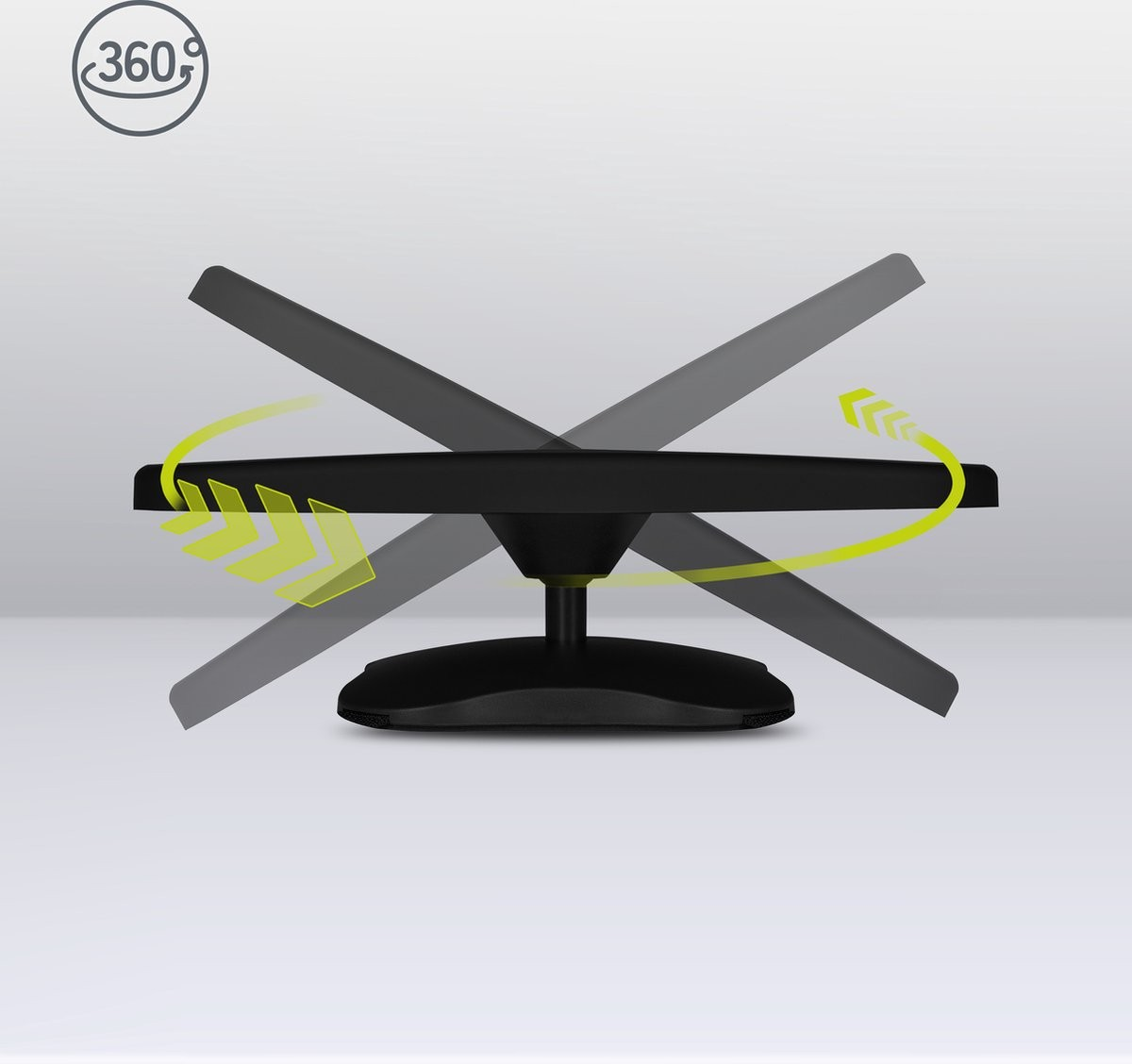 Suporte preto para monitor com rotação de 360 graus