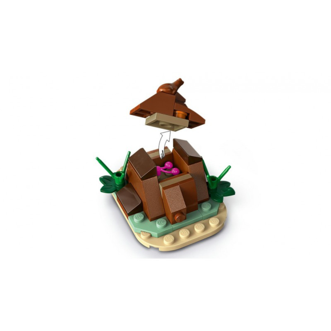 Peça LEGO com toca castanha e tampa removível
