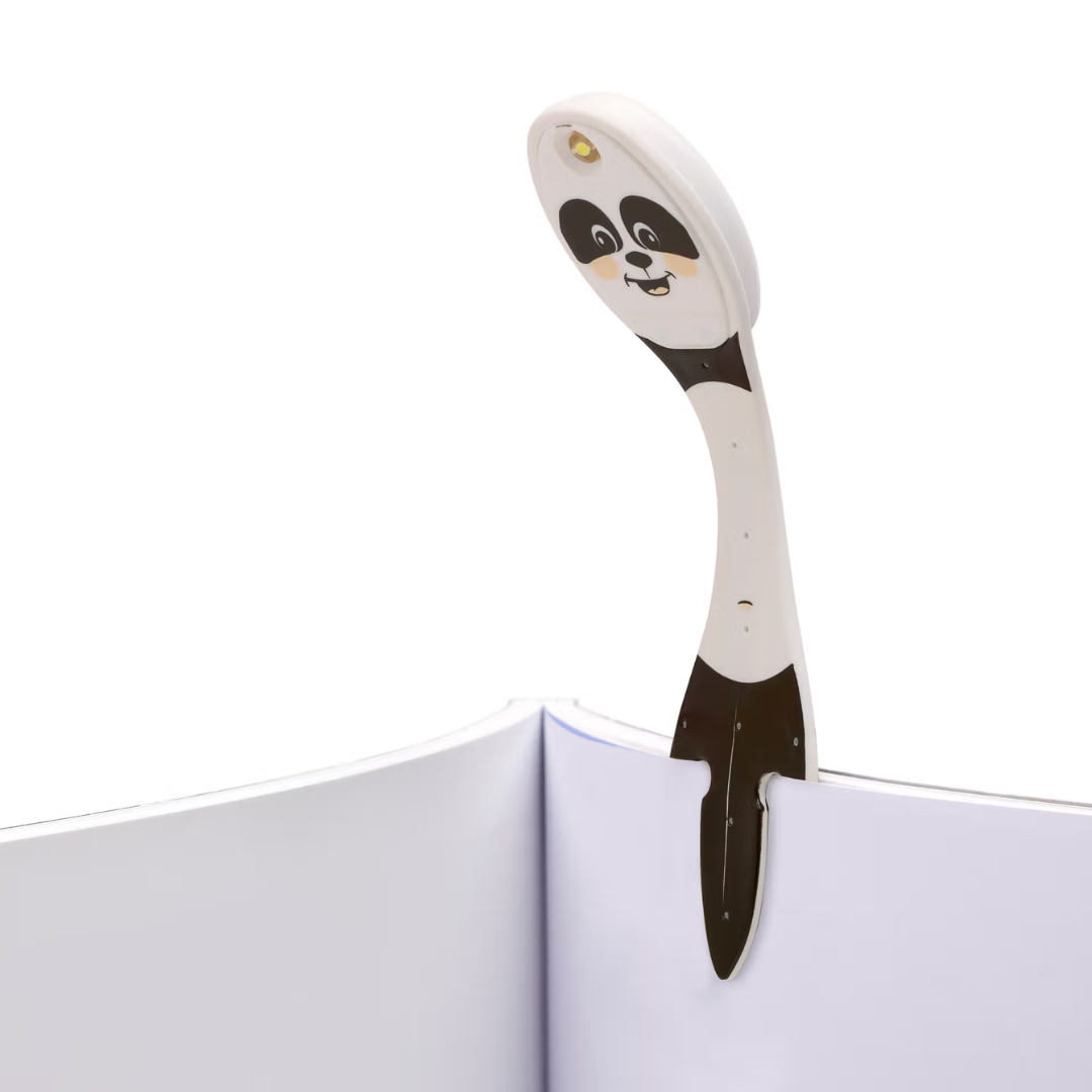 Marcador de livro panda branco e preto