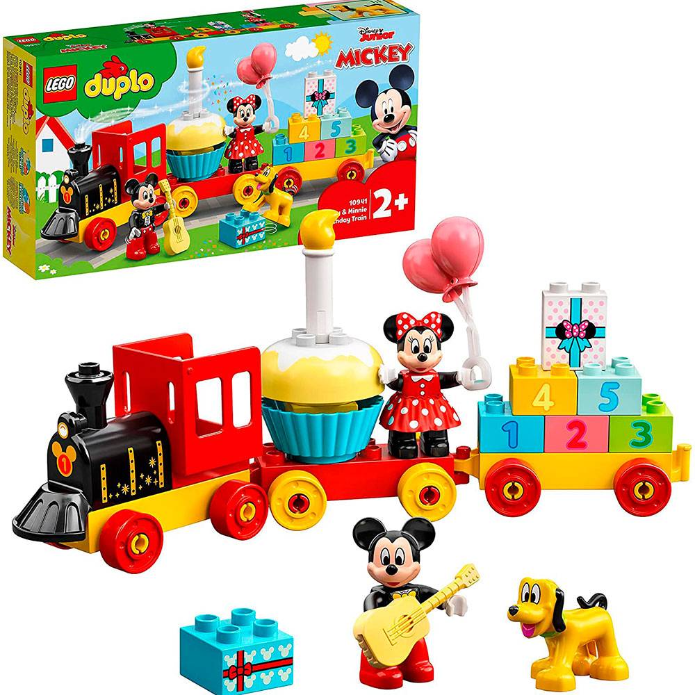 Jogo LEGO Duplo comboio Mickey e Minnie com blocos coloridos e figuras