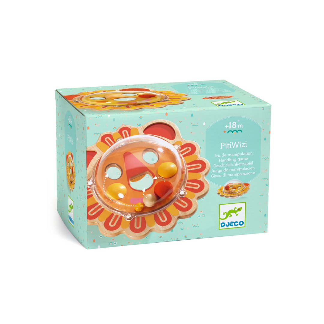 Caixa do jogo de manipulação PitiWizi com imagem de leão colorido