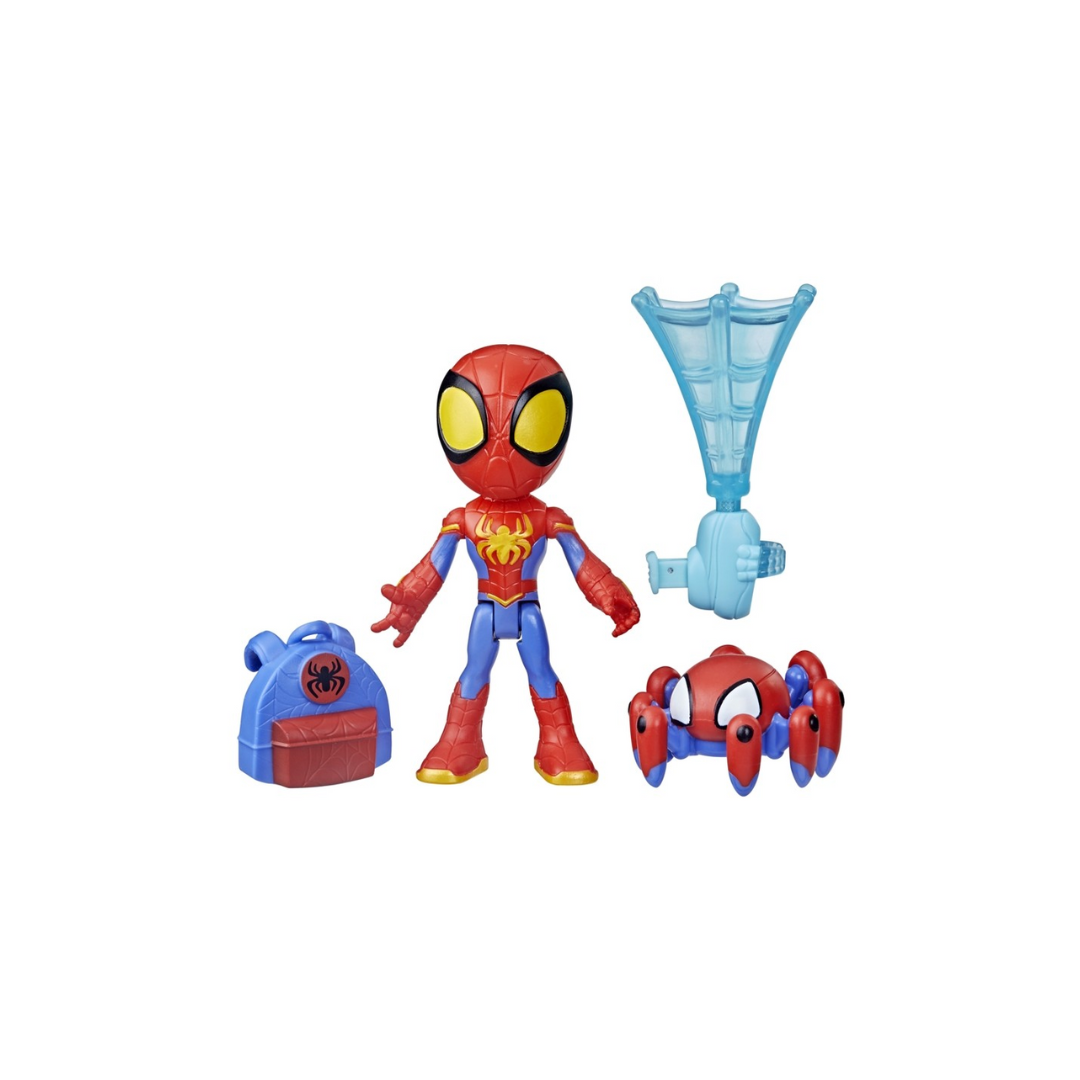 Figura Spiderman em plástico com acessórios de teia e dispositivo