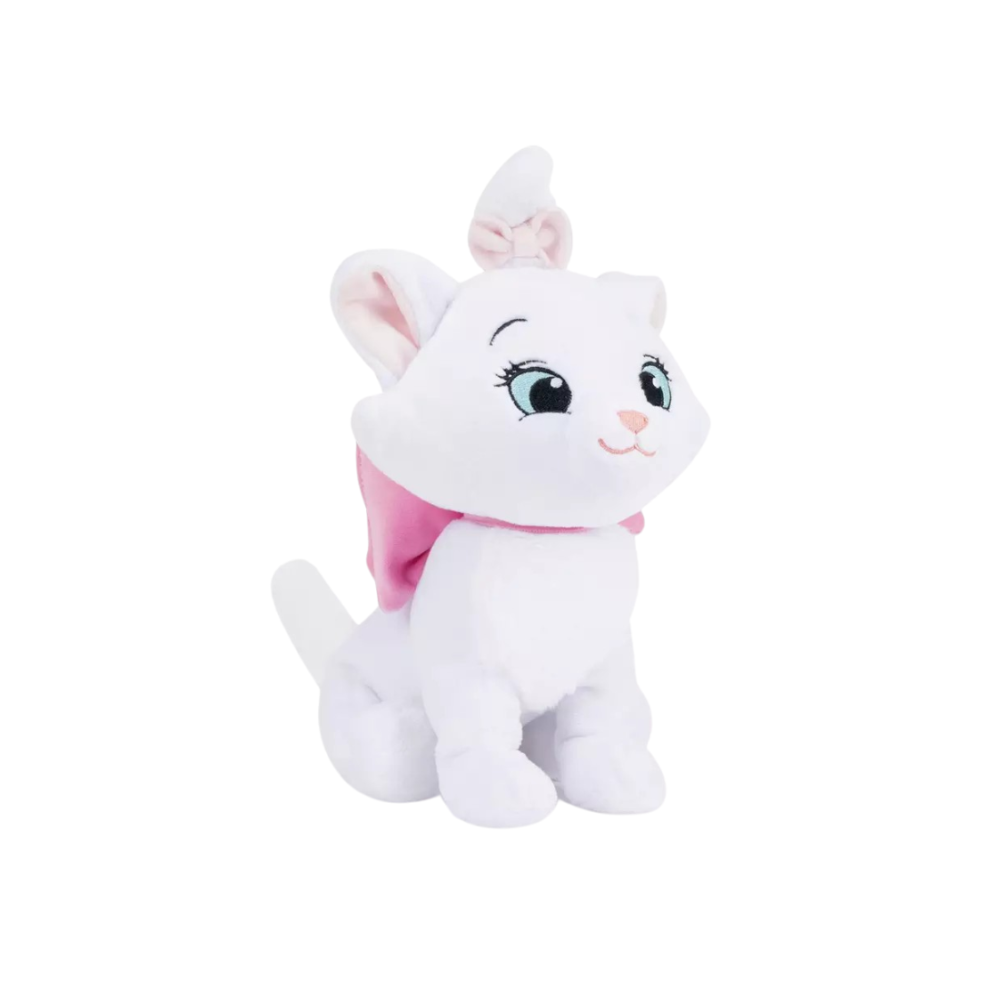 Pelúcia de gato branco com laços cor-de-rosa