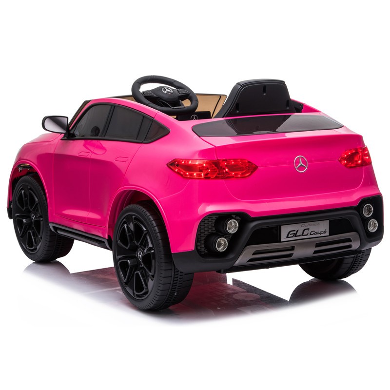 Carro elétrico infantil cor de rosa Mercedes GLC Coupé