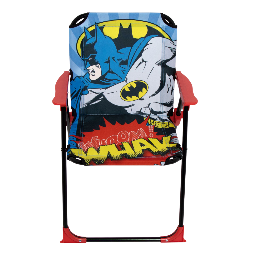 Cadeira infantil com estampa do Batman e texto WHAM!