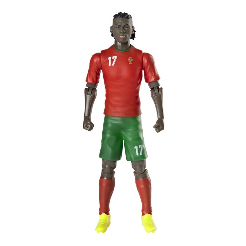 Boneco articulado de jogador de futebol com uniforme de Portugal