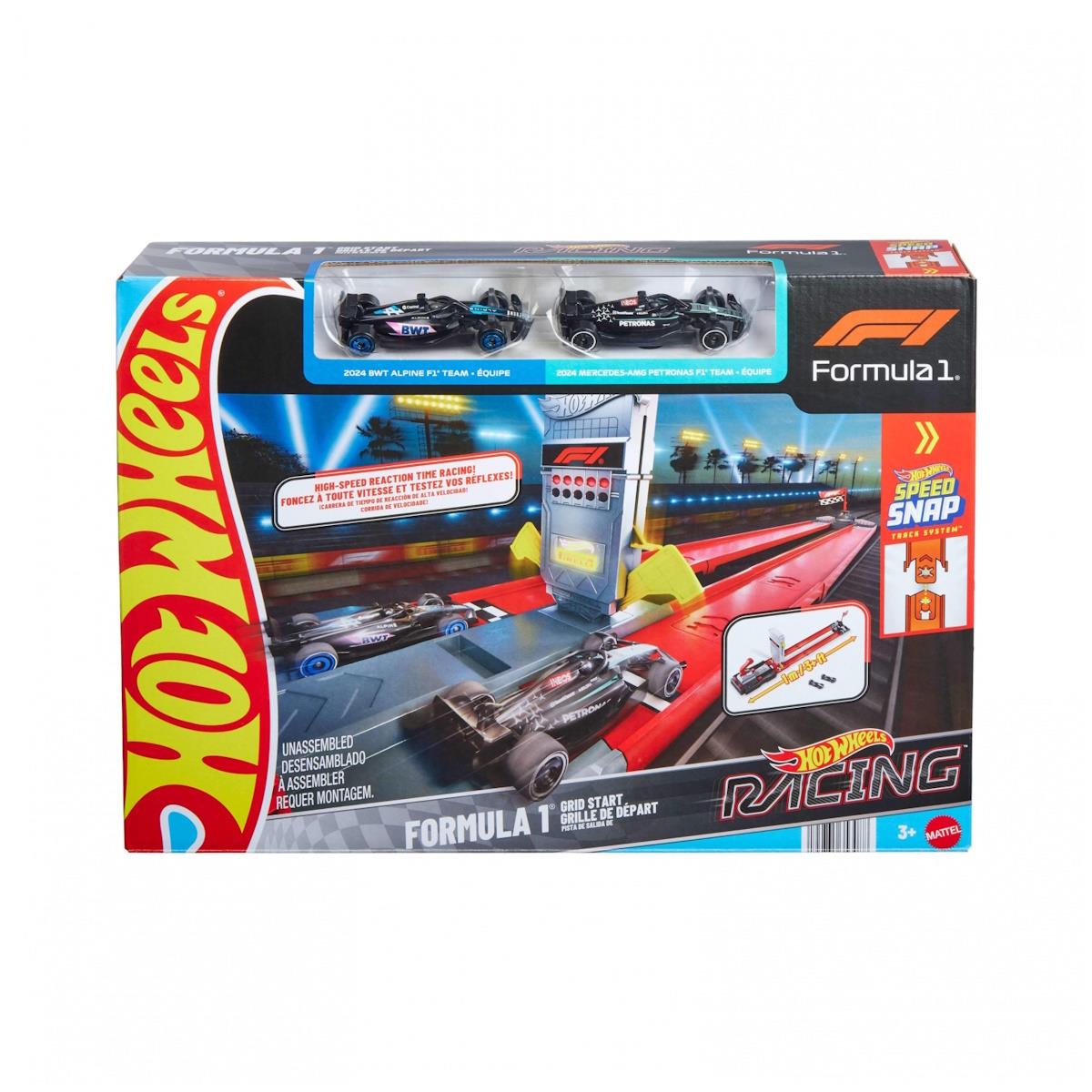 Conjunto Hot Wheels Racing Formula 1 com dois carros em caixa