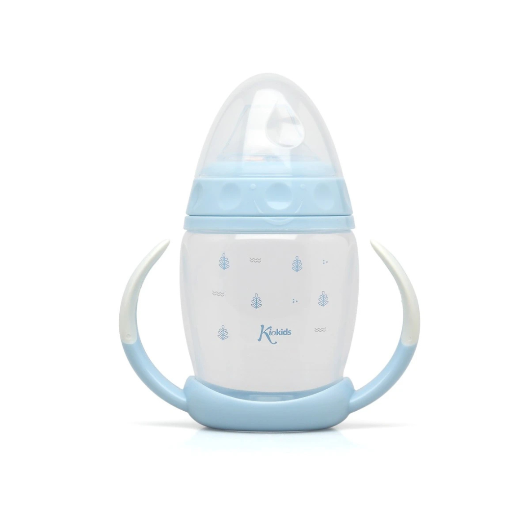Biberão para bebé Kiokids azul e transparente