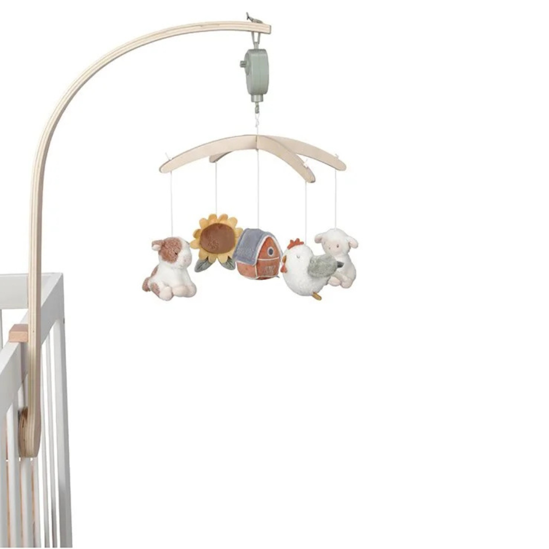 Mobile musical Little farm em madeira