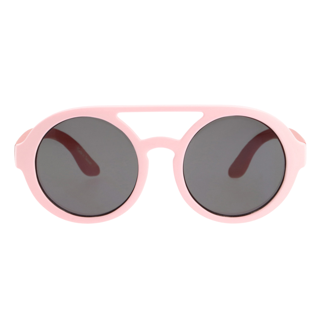 Óculos de sol com armação rosa e lentes escuras