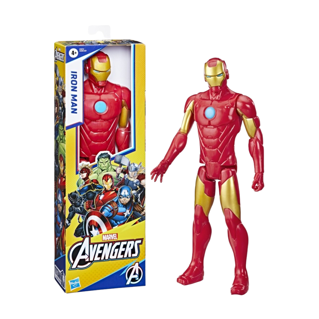 Figura Marvel Avengers Iron Man vermelha e dourada com caixa