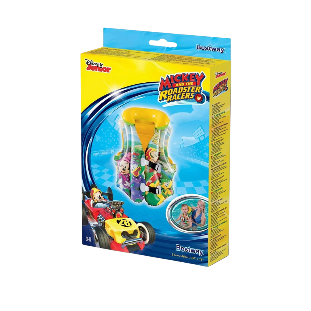 Caixa de brinquedo com luvas insufláveis de personagens Mickey and the Roadster Racers