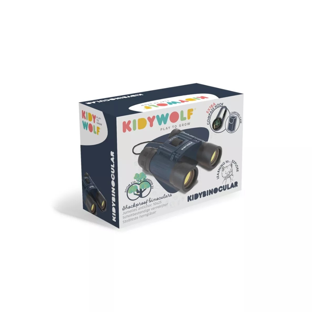 Caixa de binóculos infantis KIDYWOLF preto e azul