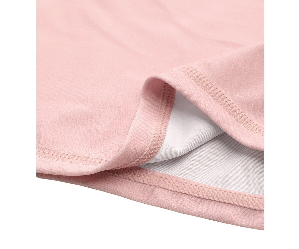 Tecido rosa claro com costura dupla e interior branco