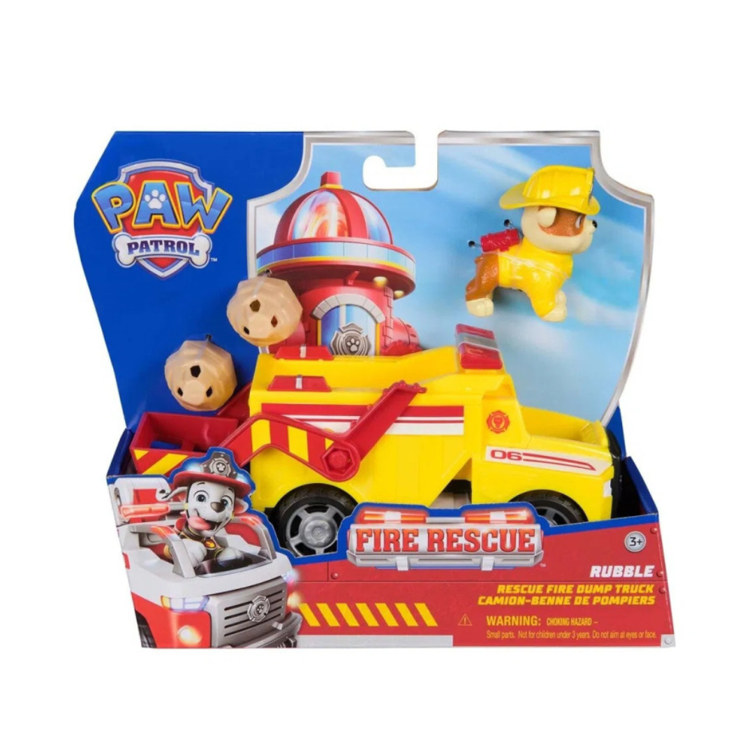 Brinquedo PAW Patrol Fire Rescue com camião e figura do cão Rubble
