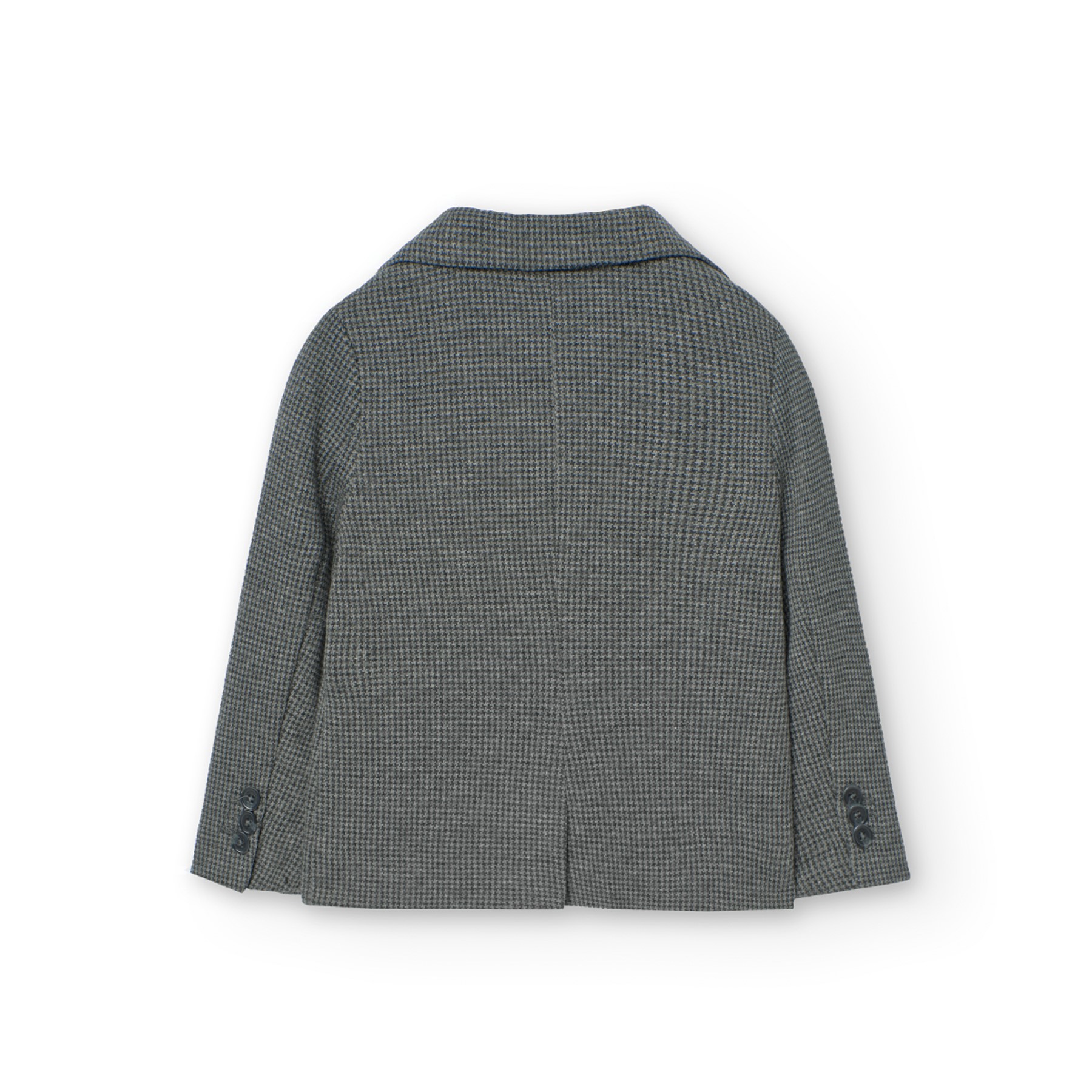 Casaco de criança cinzento com padrão pied-de-poule