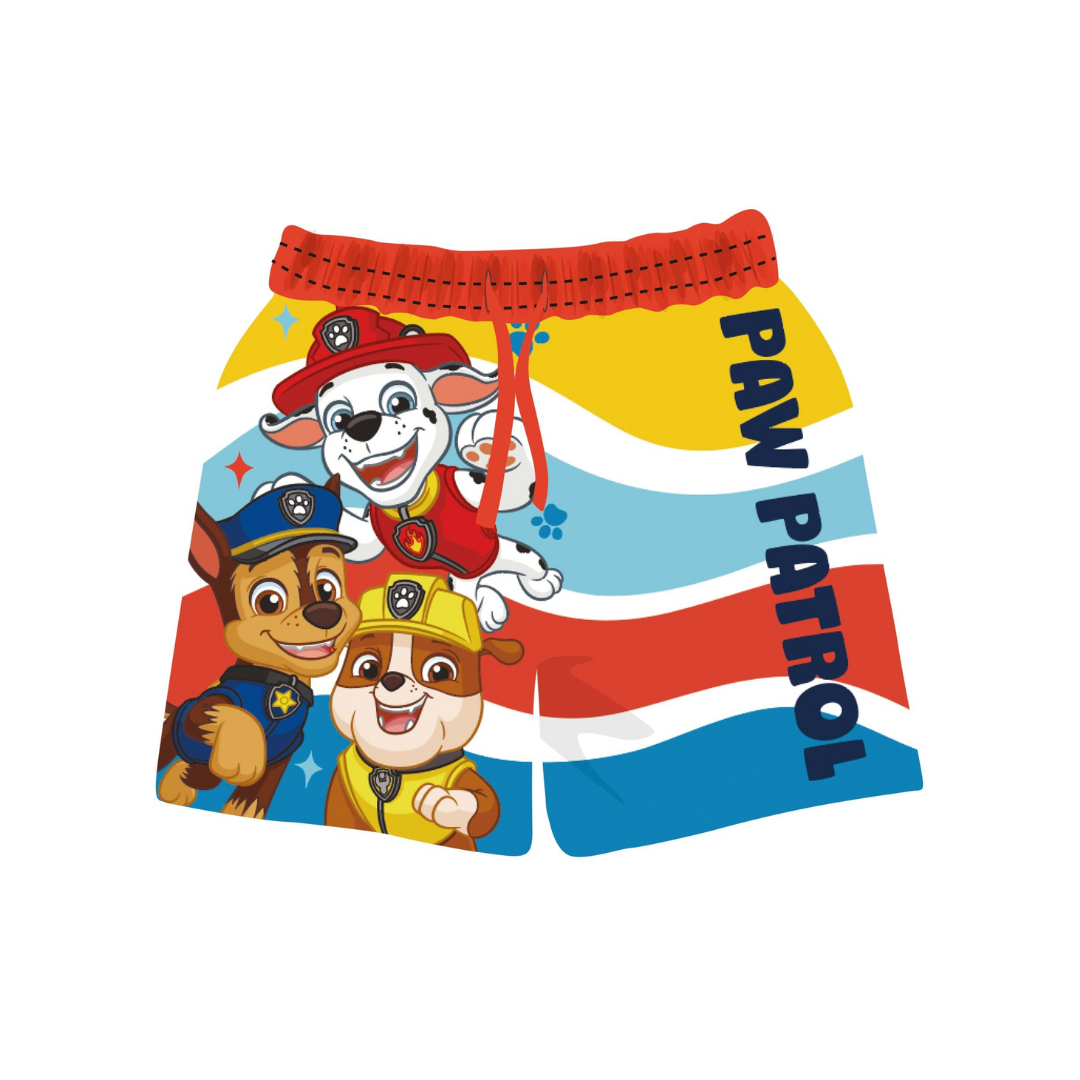 Calções de banho coloridos com personagens da Paw Patrol