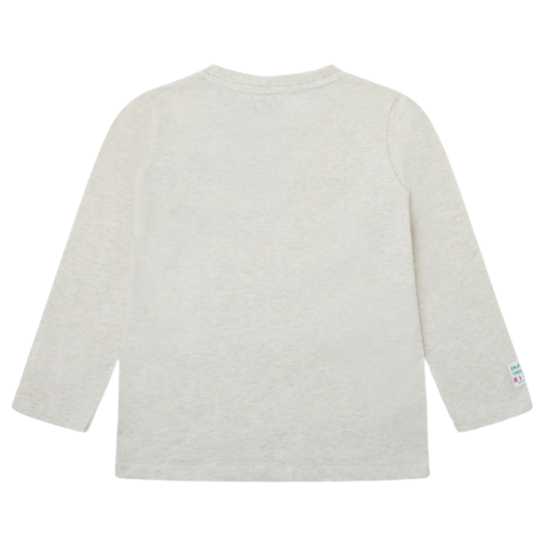 Camisola cinzenta clara de manga comprida para criança