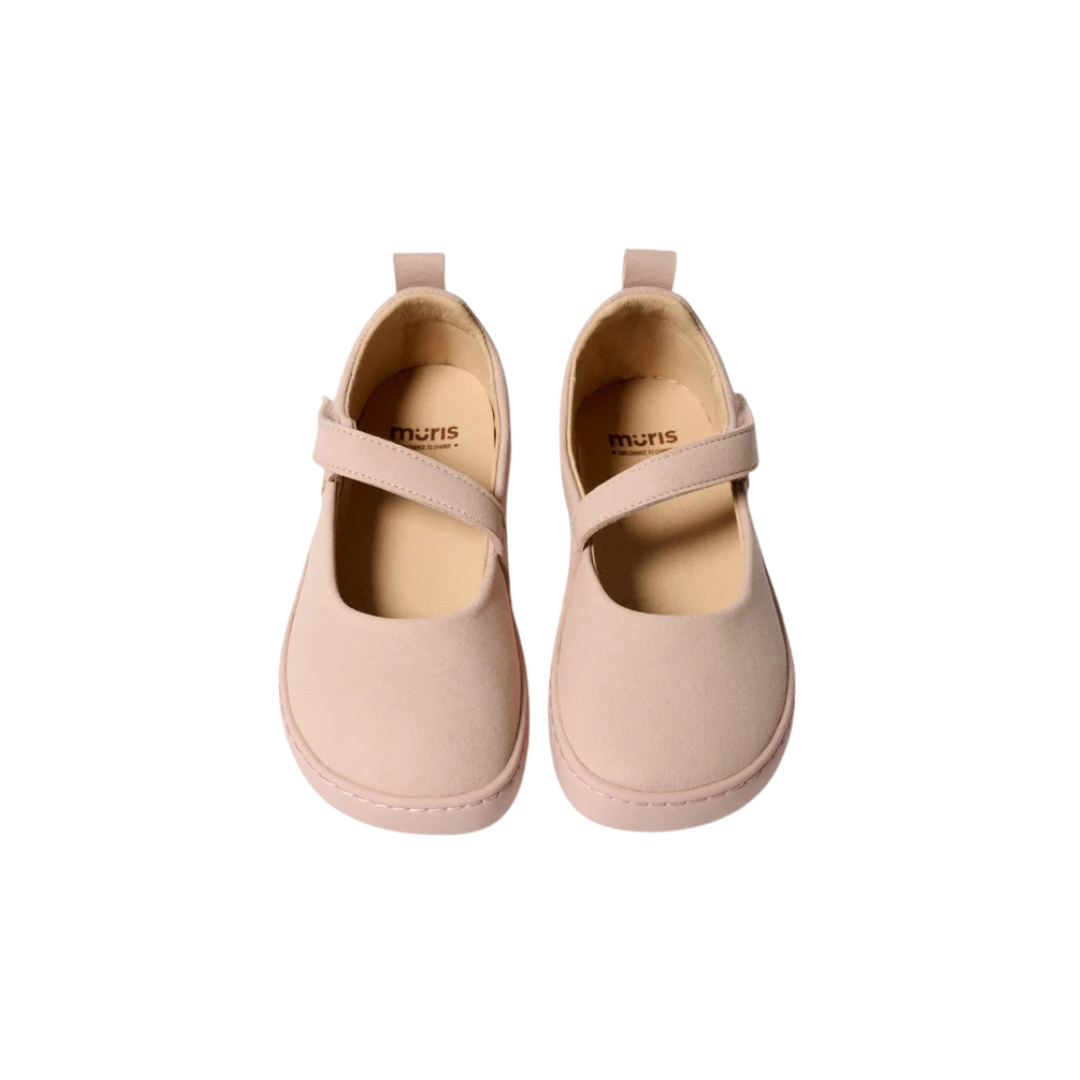 Sapatos Mary Jane rosa claro com tira velcro