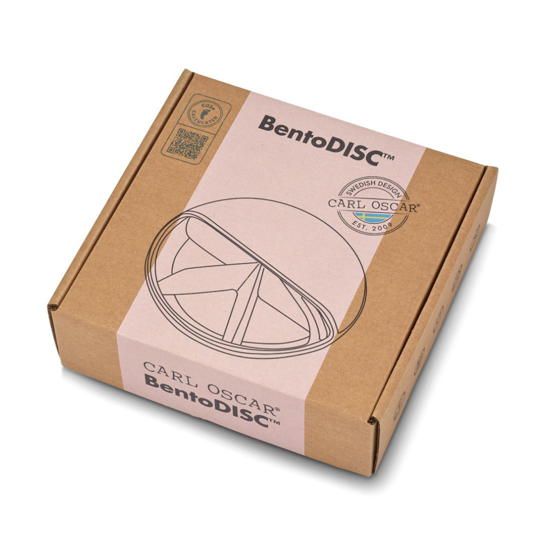 Embalagem de cartão com design e nome do produto BentoDISC da marca CARL OSCAR