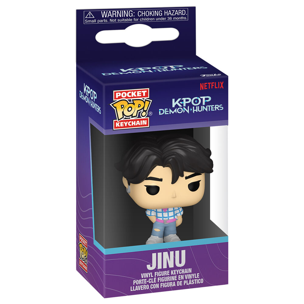 Figura vinil chaveiro Jinu KPOP Demon Hunters na caixa