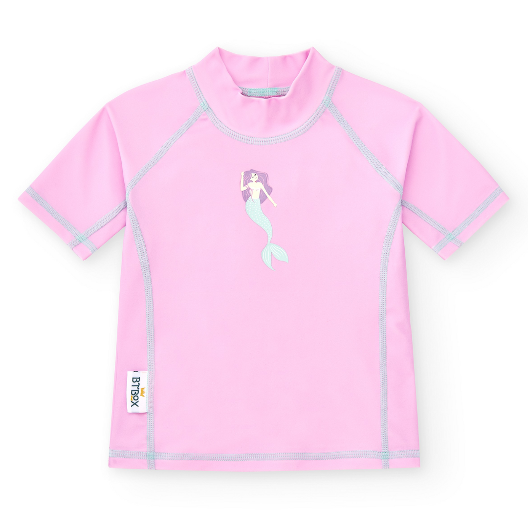 Camisola infantil rosa com estampa de sereia e etiqueta EasyMax