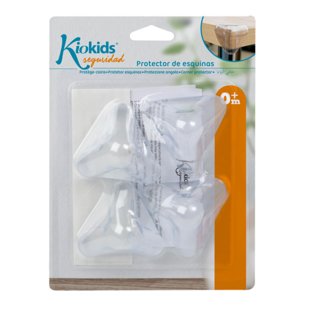 Pack de 4 protetores de esquinas transparentes Kiokids para segurança infantil