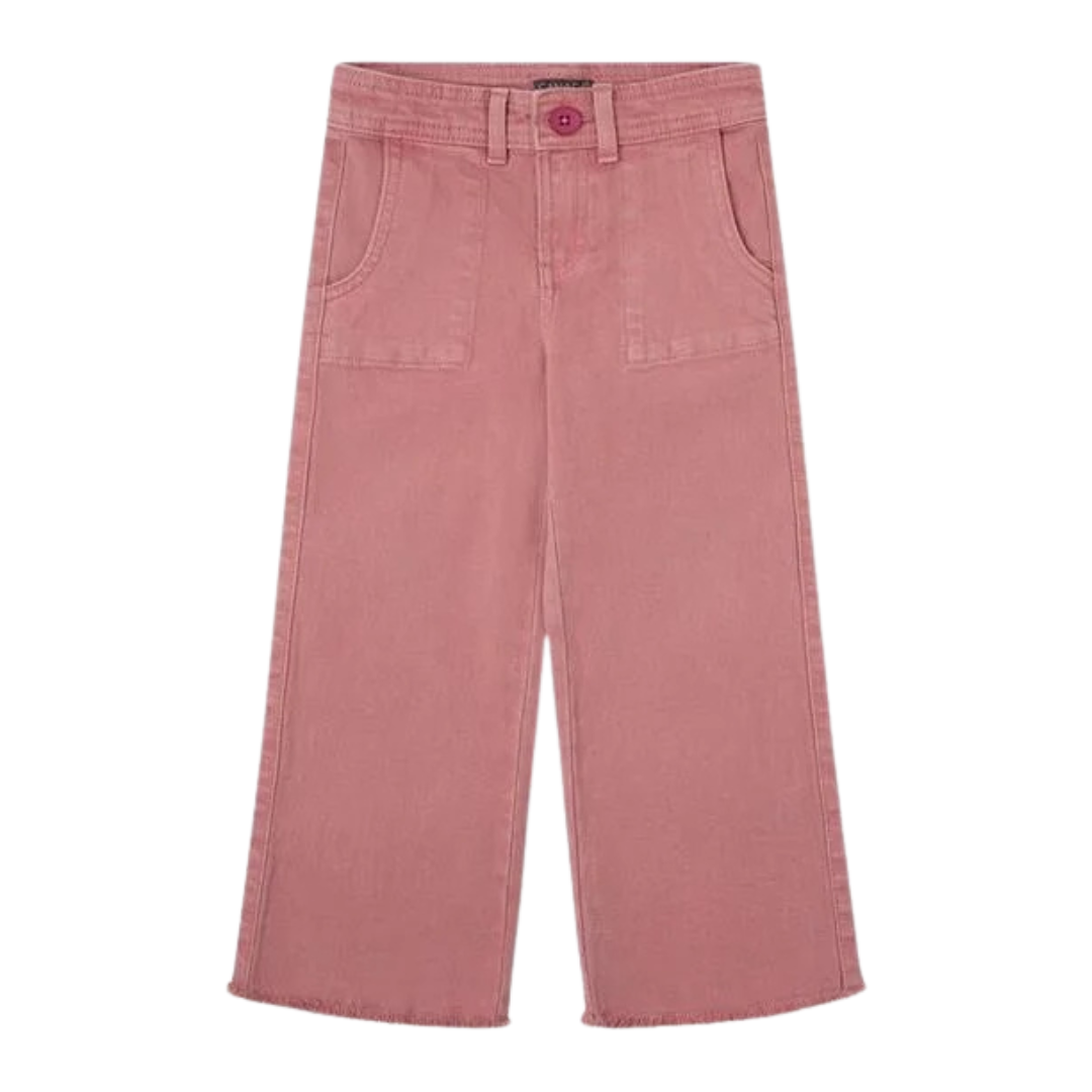 Calças largas cor-de-rosa para criança em fundo branco