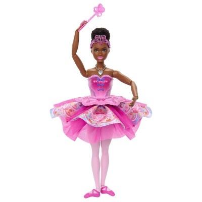 Boneca bailarina de vestuário rosa e acessórios