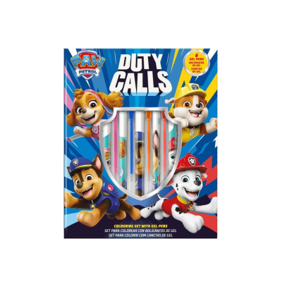 Conjunto de material de desenho infantil da Patrulha Pata com 6 marcadores coloridos