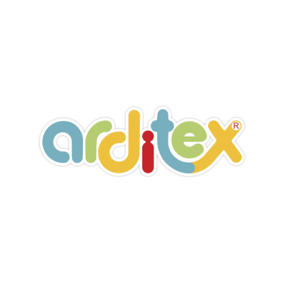 Logótipo colorido da marca arditex sobre fundo branco