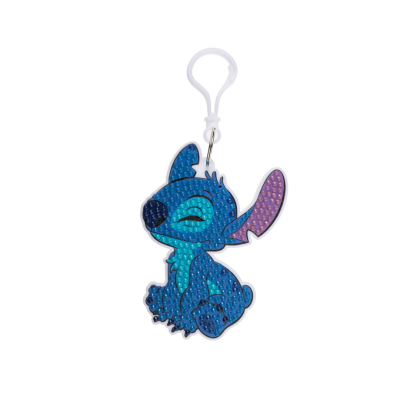 Chaveiro de Stitch em material emborrachado azul com textura de bolhas