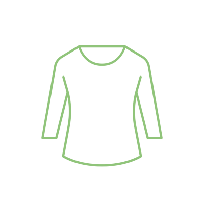 Ícone verde claro de t-shirt de mangas compridas com decote redondo