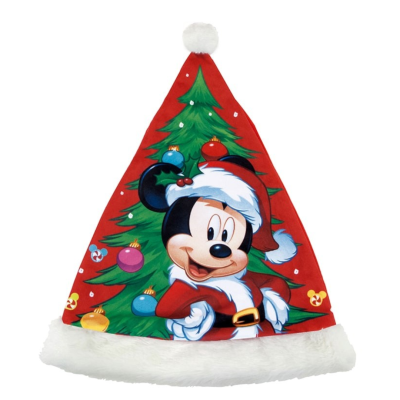 Chapéu de Natal vermelho com Mickey Mouse vestido de Pai Natal