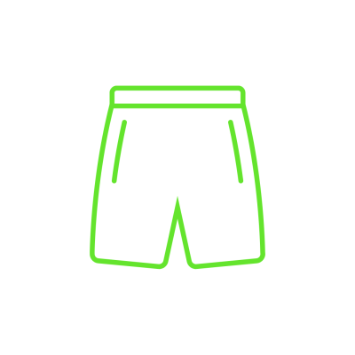 Ícone gráfico de calções verdes