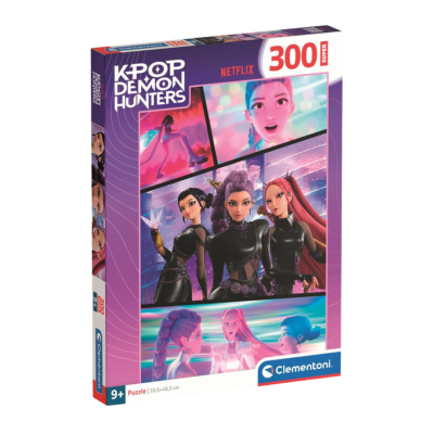Embalagem do puzzle Clementoni K-POP DEMON HUNTERS com 300 peças.