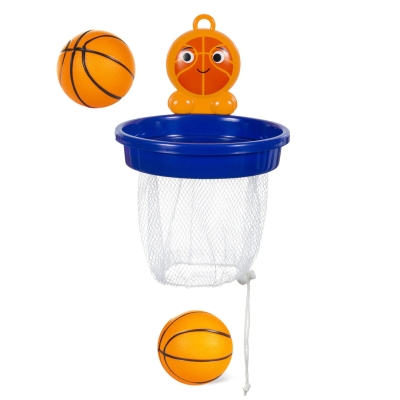 Cesto de basquetebol infantil com bola