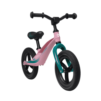 Bicicleta sem pedais para crianças cor-de-rosa e verde