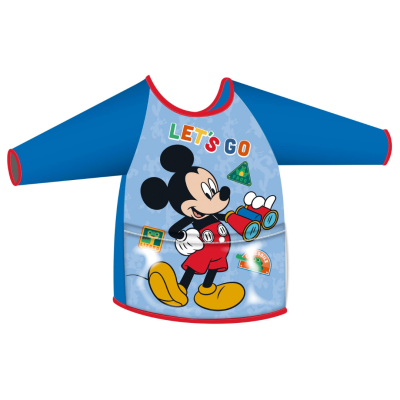 Camisola azul com mangas compridas e ilustração de Mickey Mouse a segurar binóculos