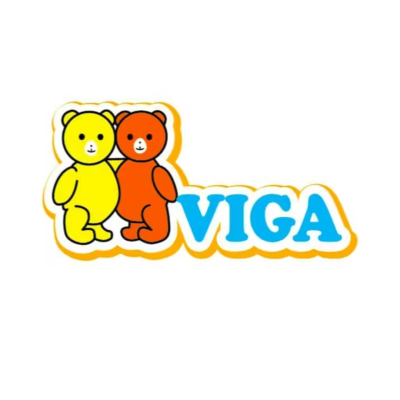 Logotipo com dois ursos amarelo e laranja e texto VIGA