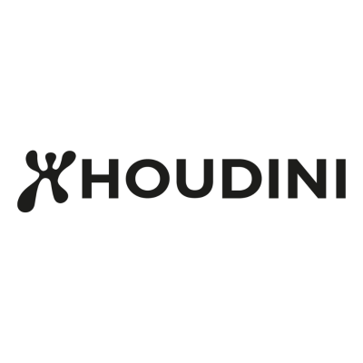Logótipo da marca HOUDINI em preto e branco