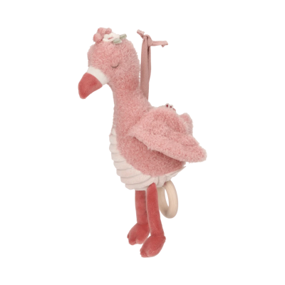 Pelúcia de flamingo cor de rosa com asas e pernas alongadas