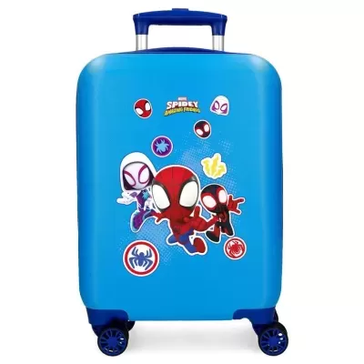 Mala de viagem azul com personagens Spidey Amazing Friends